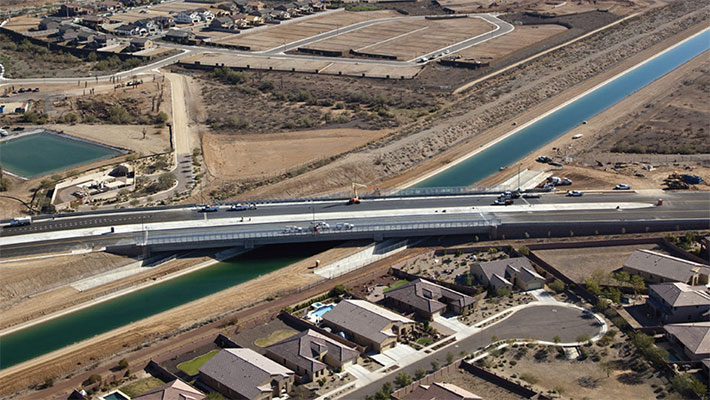 road construction over CAP canal
