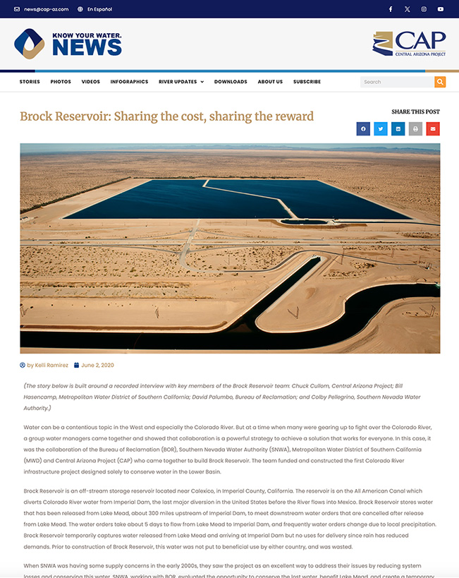 Thumbnail image of of post on knowyourwaternews.com about Brock Reservoir