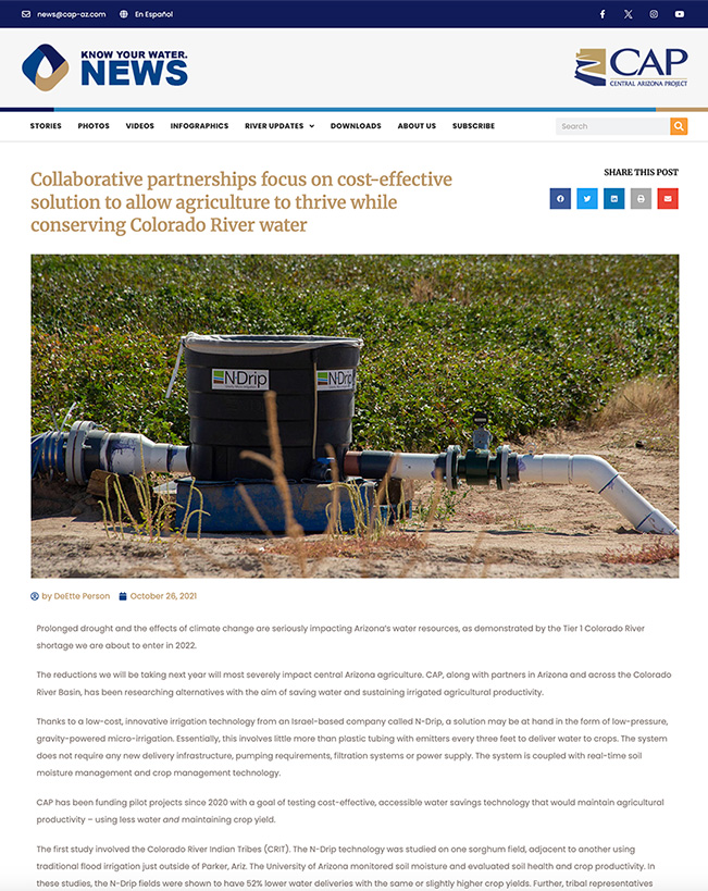 Thumbnail image of of post on knowyourwaternews.com about irrigation technology