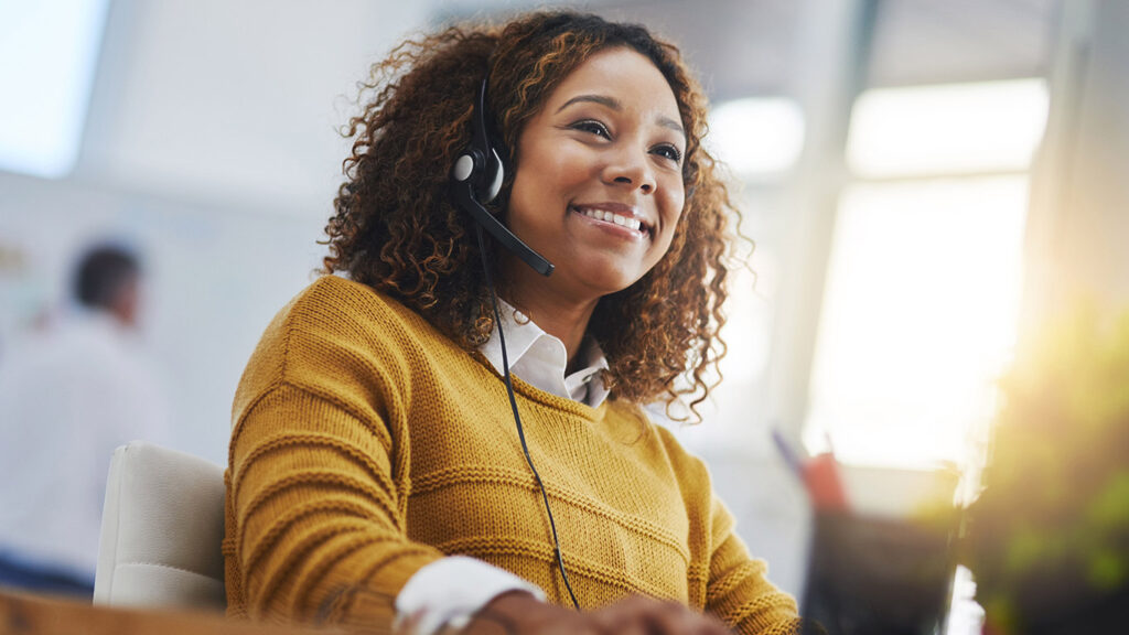 Person working with a headset on